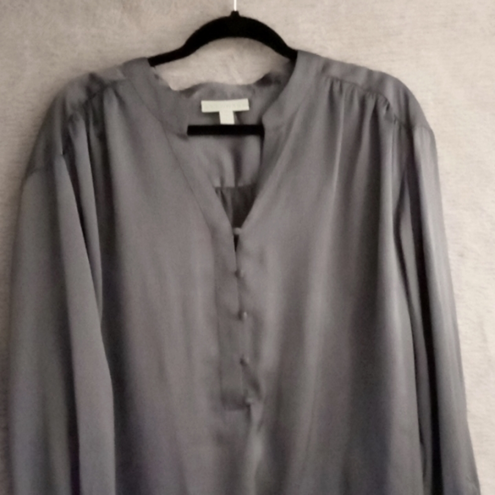 Rye Grass women's gray free flow blouse 3X